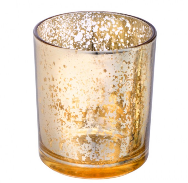 Medium Mercury Speckle Votive Holder – Gold - Purple Mill