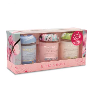 Spring Gift Set – 3 Small Heart & Home Jar Candles