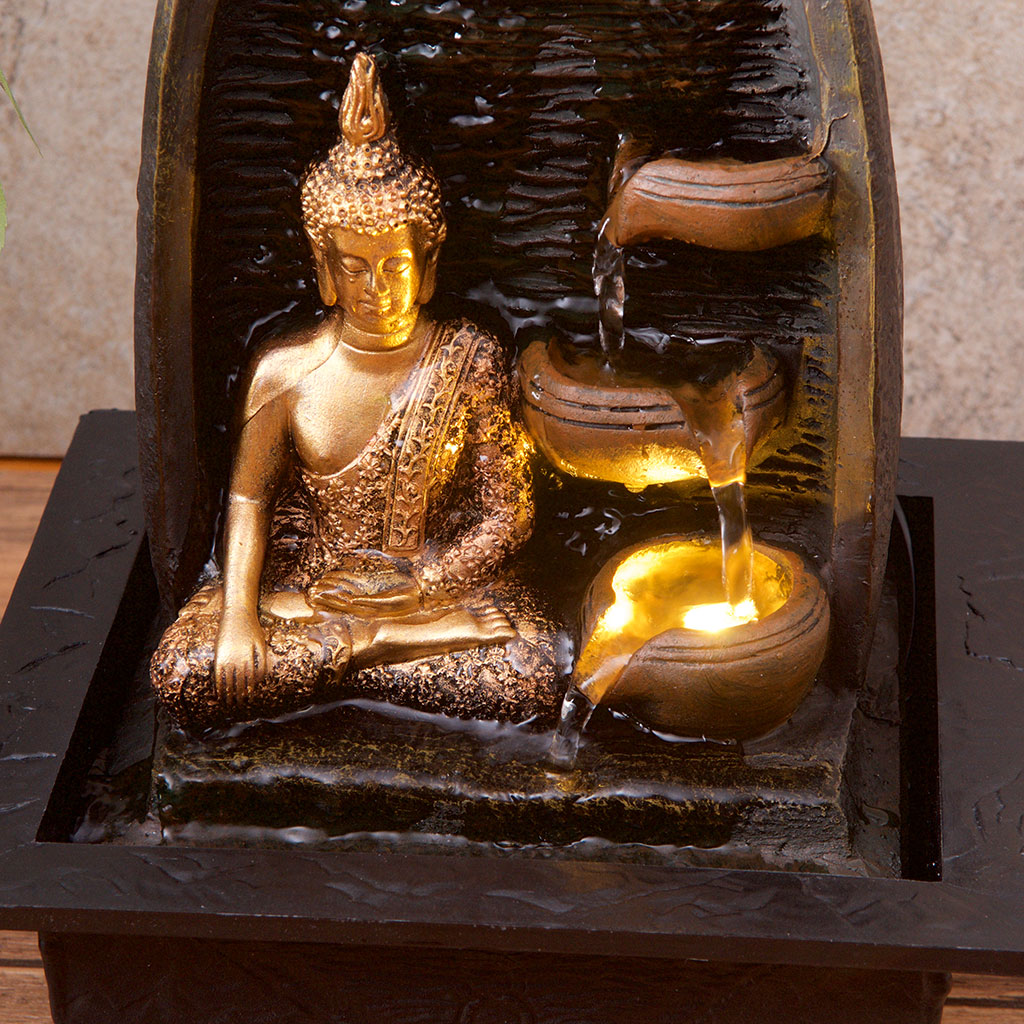 Golden Buddha Water Fountain - Purple Mill