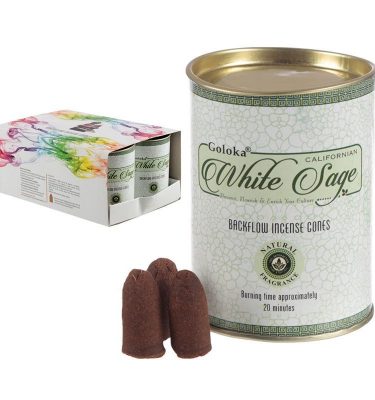 Goloka White Sage Backflow Incense Cones