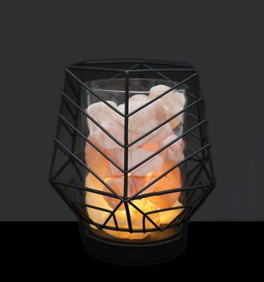 Black Wired LED Salt Lamp